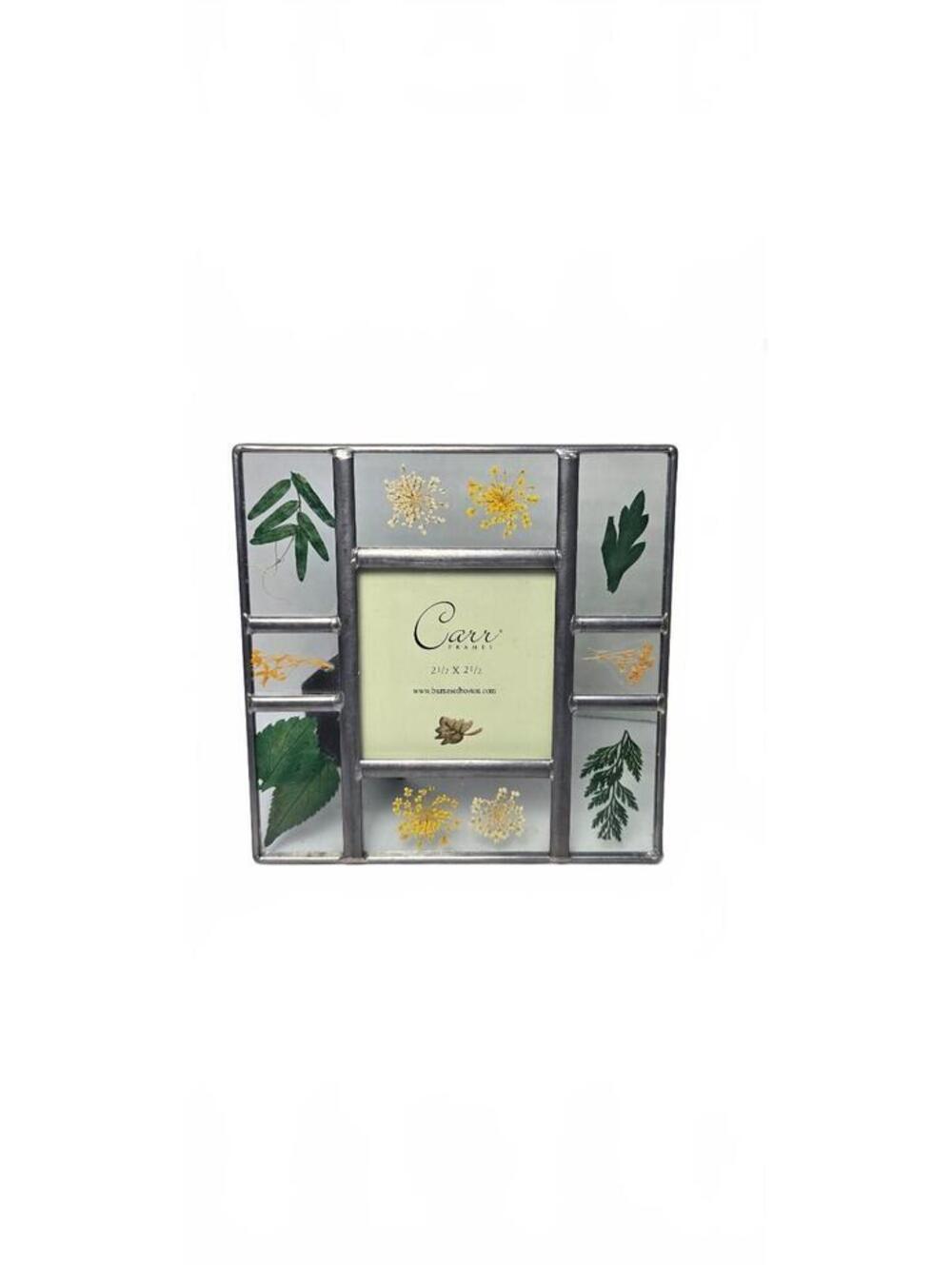 1998 Carr Decorative Glass Photo Frame with Botanical Design